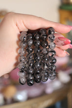 Load image into Gallery viewer, (1) Grounding Black Tourmaline x Quartz Bracelet