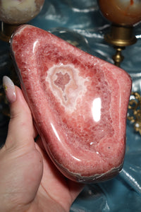 Glittery Polished Rhodochrosite Bowl