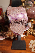 Load image into Gallery viewer, Pink &amp; Purple Sugary Amethyst with Stalactites on Stand