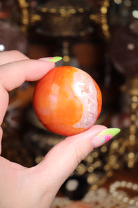 Carnelian Palmstones with Quartz