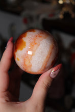 Load image into Gallery viewer, Peachy Carnelian x Quartz Sphere