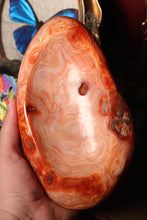 Load image into Gallery viewer, Large Banded Peach Carnelian Bowl