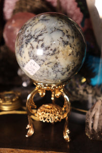 Milky Dendritic Opal Sphere