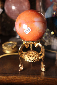 “Ink Spill” Carnelian Sphere