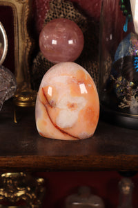 Peachy Carnelian with Quartz Freeform