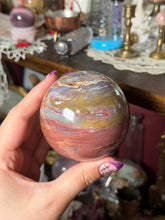 Load image into Gallery viewer, Large Pink &amp; Periwinkle Sea Jasper Sphere