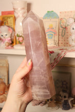 Load image into Gallery viewer, XL Lavender Rose Quartz Tower