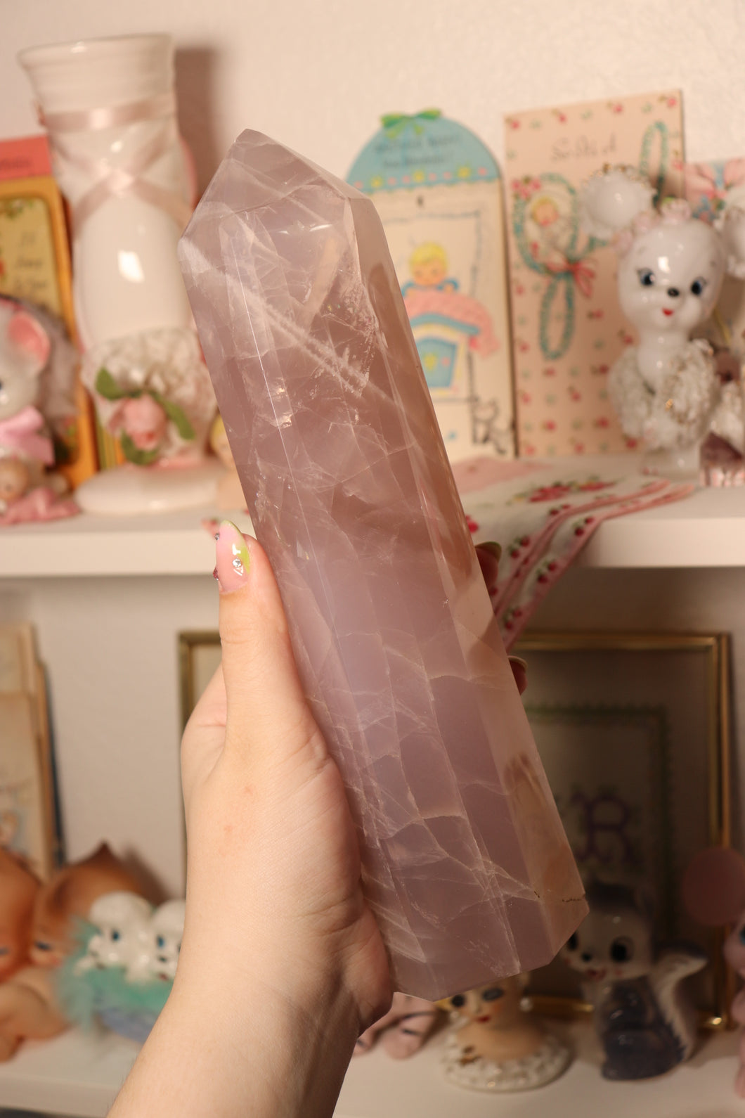 XL Lavender Rose Quartz Tower