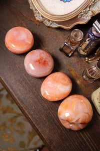 Peachy Carnelian Palmstones