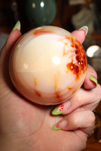 Load image into Gallery viewer, Milky Banded Carnelian Sphere