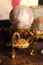 Load image into Gallery viewer, Pink Amethyst x Flower Agate Sphere with Quartz Cave