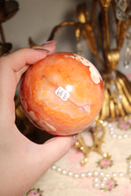 Load image into Gallery viewer, Large Peachy Carnelian Sphere with Quartz