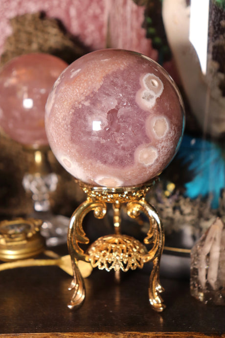 Angelic Pink & Purple Amethyst x Flower Agate Sphere