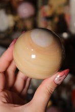 Load image into Gallery viewer, Creamy Pastel Peachy-Yellow Polychrome Jasper Sphere