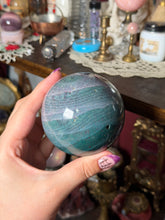 Load image into Gallery viewer, Blue Raspberry + Grape Banded Sea Jasper Sphere