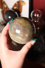 Load image into Gallery viewer, Unique Mossy Sea Jasper Sphere with Purple