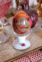 Load image into Gallery viewer, Green Mossy Carnelian Egg with Quartz
