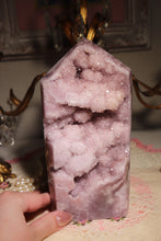 Load image into Gallery viewer, Large Lilac Semi-Polished Pink Amethyst Tower