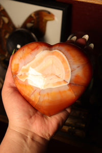 Large Banded Carnelian Heart