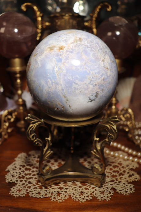 XL Sky Blue Sea Jasper Sphere