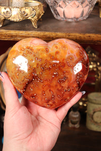 XL Mossy Carnelian Heart