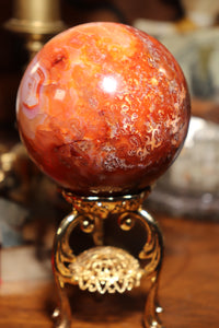 Mossy Peach Carnelian Sphere