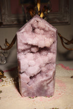 Load image into Gallery viewer, Large Lilac Semi-Polished Pink Amethyst Tower