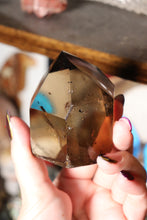 Load image into Gallery viewer, Gemmy Smokey Quartz Tower with Sparkly Hematite Inclusions