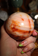 Load image into Gallery viewer, Milky Banded Carnelian Sphere