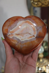 Large Banded Carnelian Heart