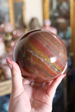 Load image into Gallery viewer, XL Colorful Banded Sea Jasper Planet
