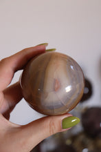 Load image into Gallery viewer, Cool-Toned Blue &amp; Orange Carnelian Sphere