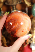 Load image into Gallery viewer, Mossy Peach Carnelian Sphere