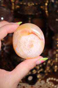 Carnelian Palmstones with Quartz