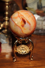 Load image into Gallery viewer, Carnelian Sphere with Druzy Cave