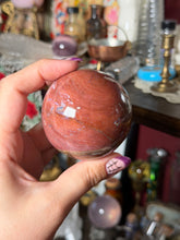 Load image into Gallery viewer, Unique Strawberry Sea Jasper Sphere with Druzy