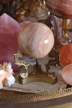 Load image into Gallery viewer, Vintage Brass Scroll Sphere Display