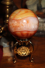 Load image into Gallery viewer, “Quartz Sandwich” Carnelian Sphere