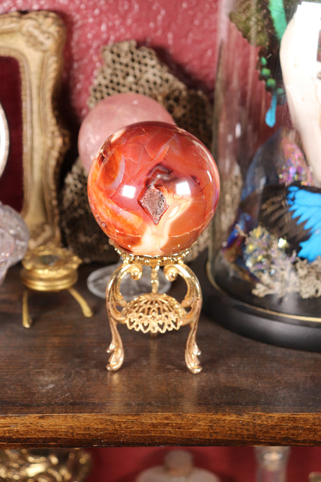 Chocolate Strawberry Carnelian Sphere