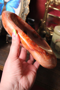 Large Banded Peach Carnelian Bowl