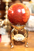 Load image into Gallery viewer, Carnelian Sphere with Druzy Cave