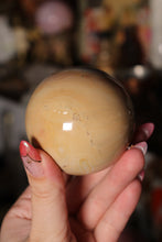 Load image into Gallery viewer, Creamy Pastel Peachy-Yellow Polychrome Jasper Sphere