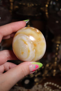 Carnelian Palmstones with Quartz