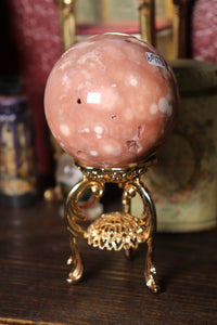 Bubblegum Pink Amethyst x Flower Agate Sphere