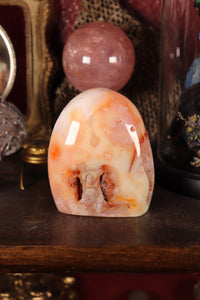 Peachy Carnelian with Quartz Freeform