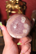 Load image into Gallery viewer, Angelic Pink &amp; Purple Amethyst x Flower Agate Sphere