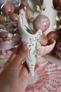 Vintage Porcelain Floral Wall Pocket Made in Germany
