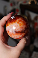 Load image into Gallery viewer, Peachy Carnelian x Quartz Sphere