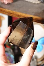 Load image into Gallery viewer, Gemmy Smokey Quartz Tower with Sparkly Hematite Inclusions