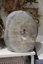 Load image into Gallery viewer, XL 22lbs Cool-Toned Blue Flower Agate with Quartz Freeform